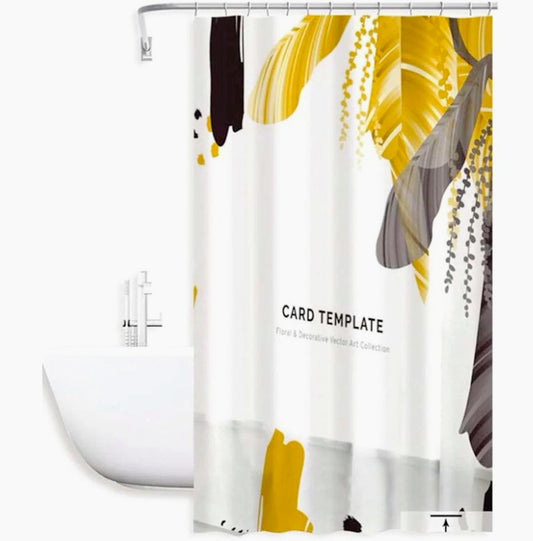 Tenda da doccia impermeabile in PVC – 180×180 cm, 12 ganci, motivo vittoriale