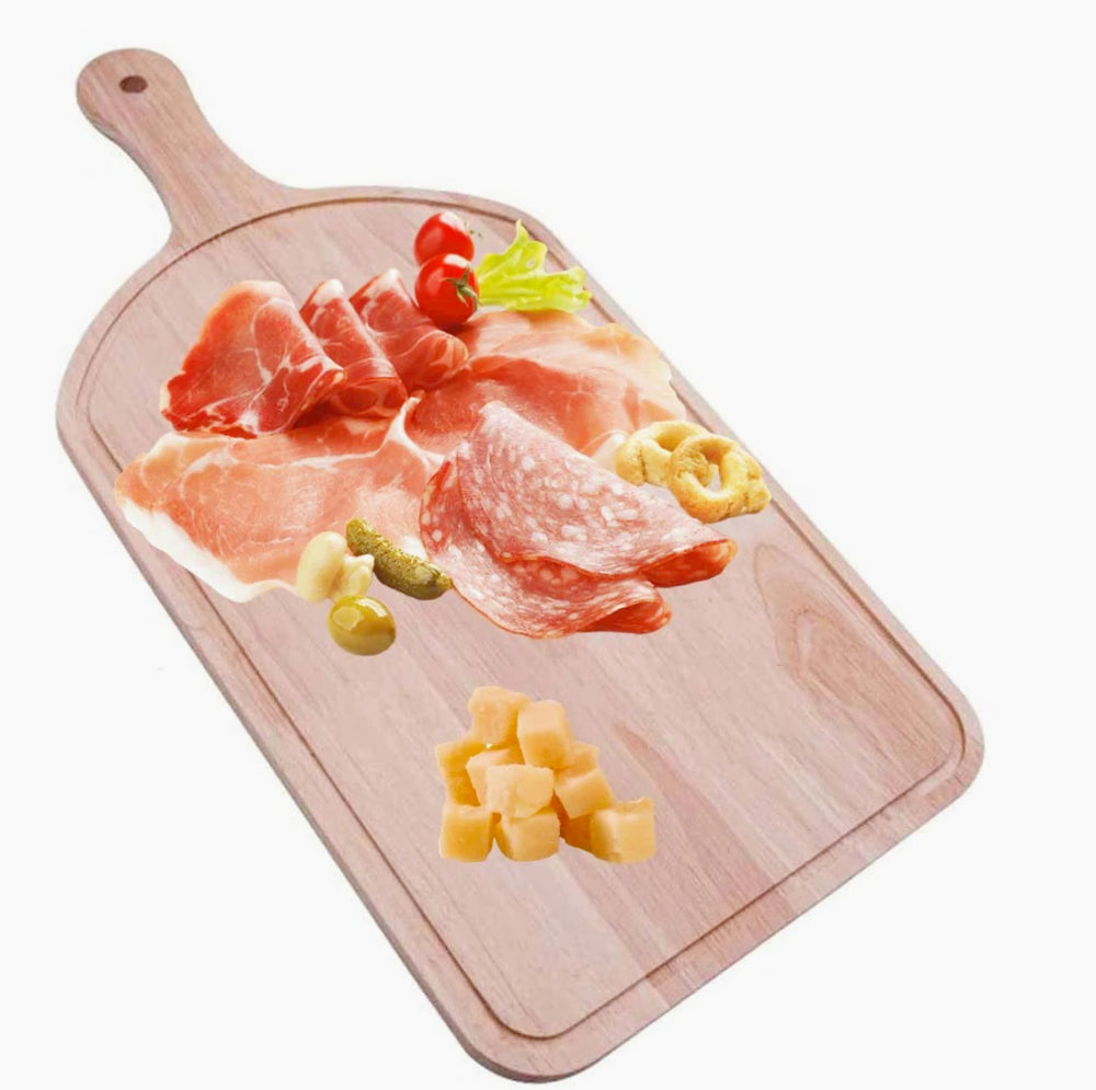 Tagliere in legno 46x22,5 cm con manico – Perfetto per apertivi e antipasti