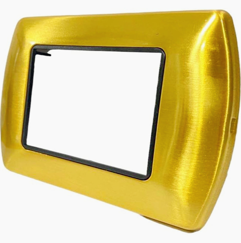 Placchetta Oro Spazzolato 3-7 Posti – Compatibile con Living International