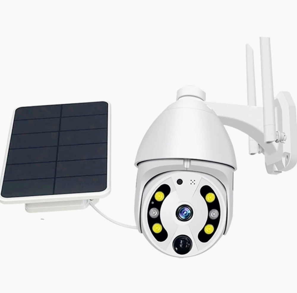Telecamera di sorveglianza Wi-Fi 4G 5MPX con pannello solare - Sicurezza autonoma all'aperto - ambraled