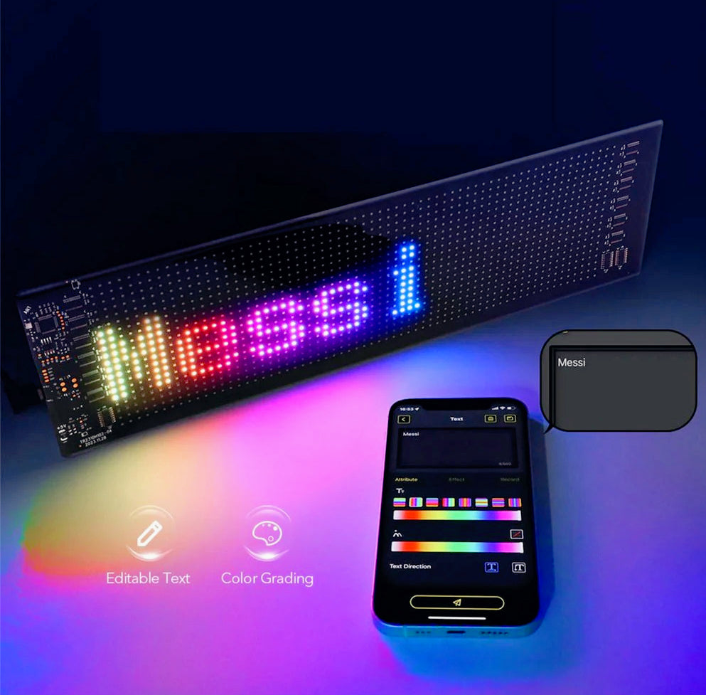 Tabella display LED RGB flessibile programmabile – Con telecomando e app per personalizzare luci e colori