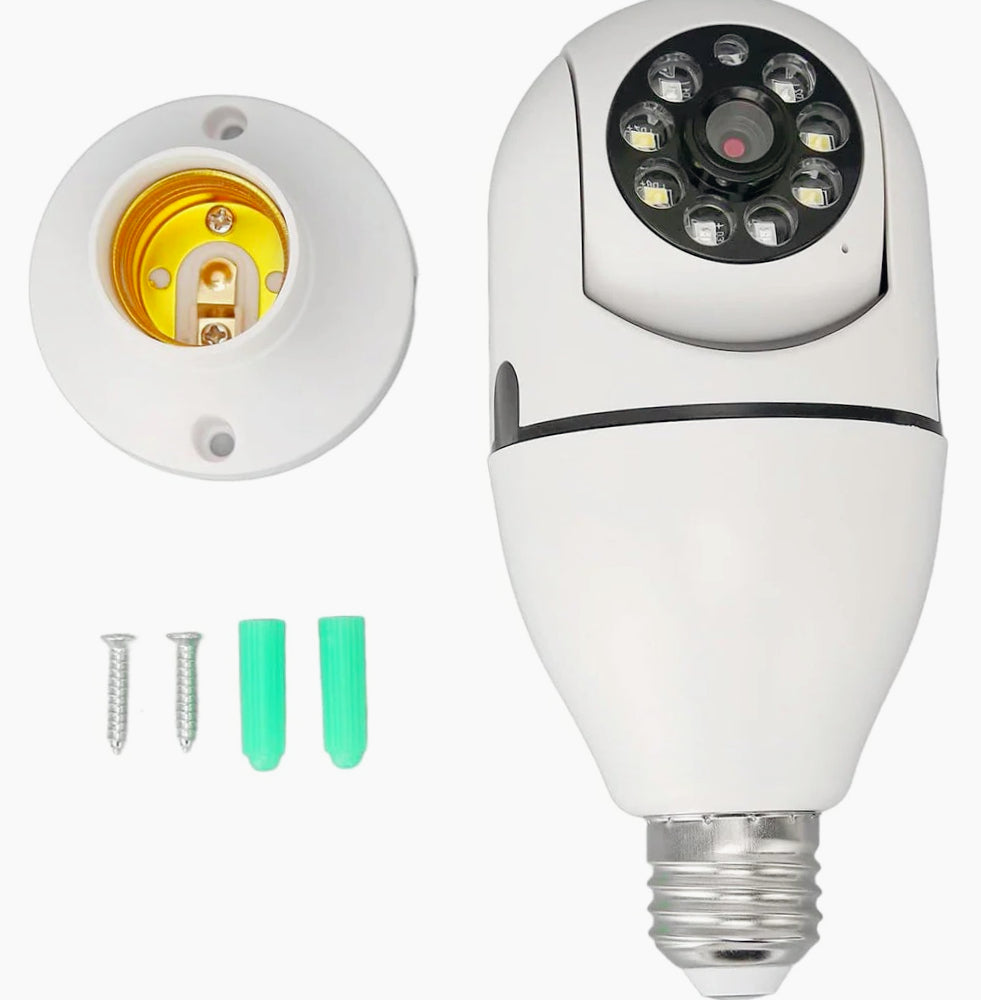 Telecamera IP a forma di lampadina E27 Wi-Fi 2.4 GHz – Lente 360° con App - ambraled