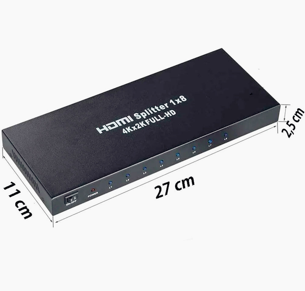 Splitter HDMI 8 uscite – Full HD 3D, risoluzione fino a 1080p, per HDTV