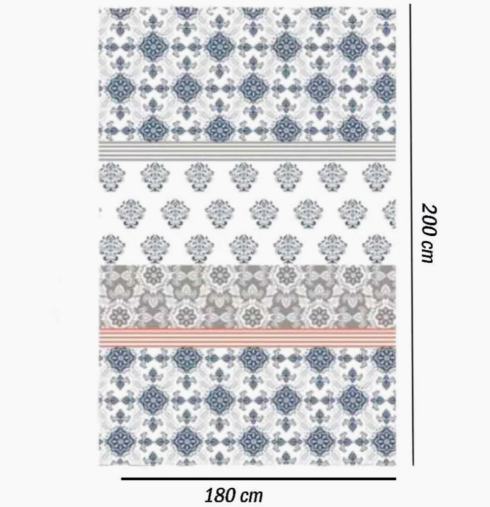 Tenda da doccia impermeabile in PVC – 200×180 cm, 12 ganci, motivo mosaico
