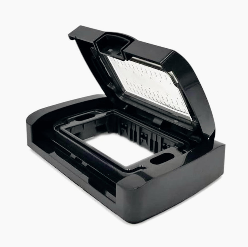 Placca idrobox IP55 nera 3 posti, compatibile Living Light International 503