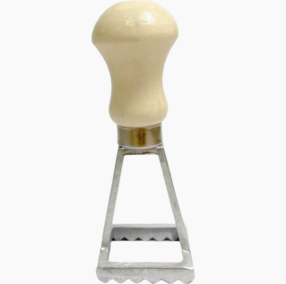 Stampo per ravioli in alluminio con manico in legno – Format: 7x7 cm e 3,5x3,5 cm