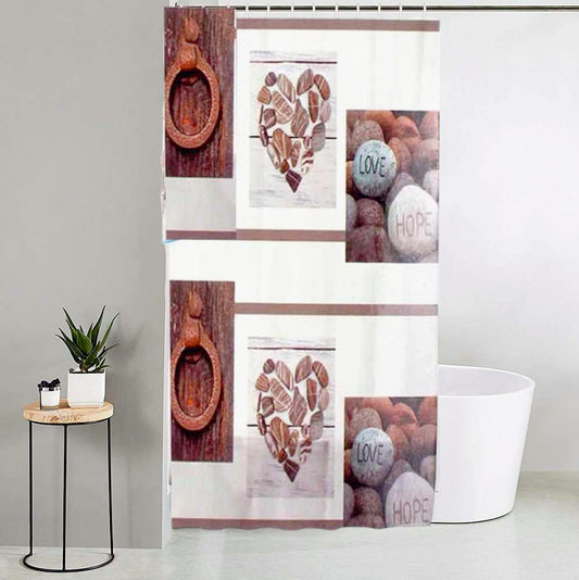 Tenda da doccia impermeabile in PVC – 180×180 cm, 12 ganci, motivo Shabby Chic