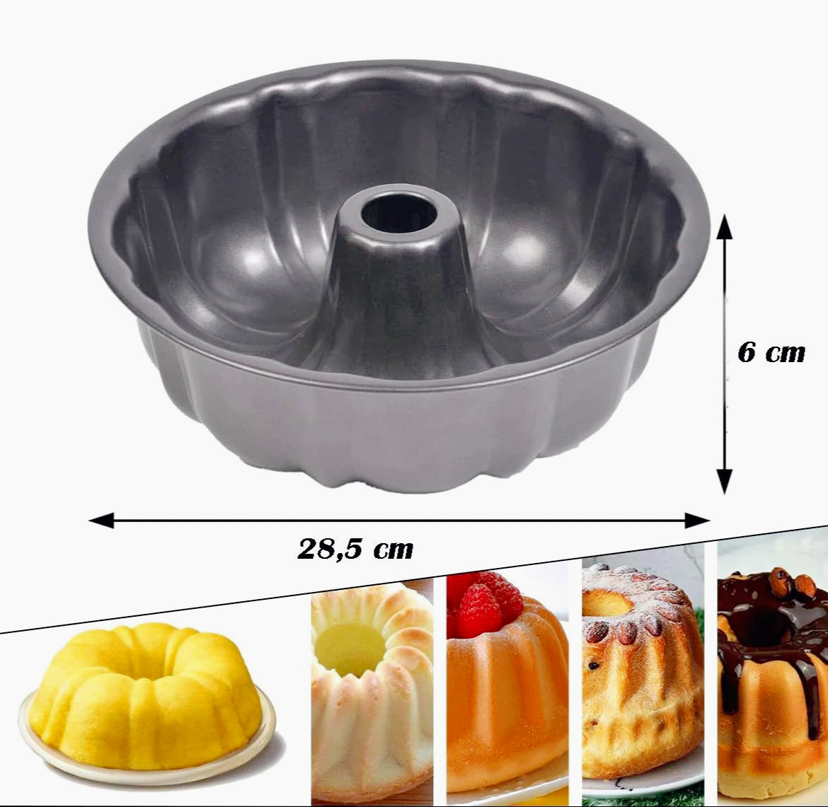 Teglia da forno in alluminio antiaderente 28,5 cm - Cottura uniforme e facile sformatura - ambraled