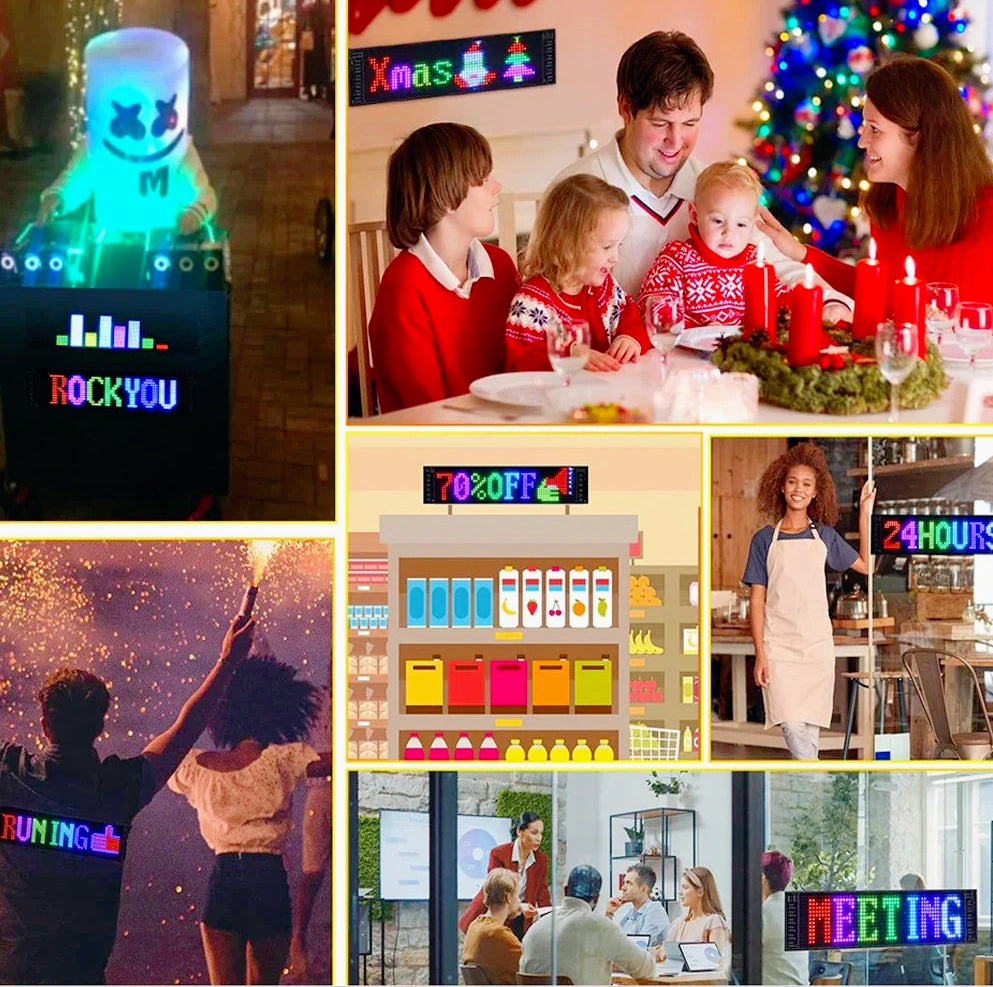 Tabella display LED RGB flessibile programmabile – Con telecomando e app per personalizzare luci e colori