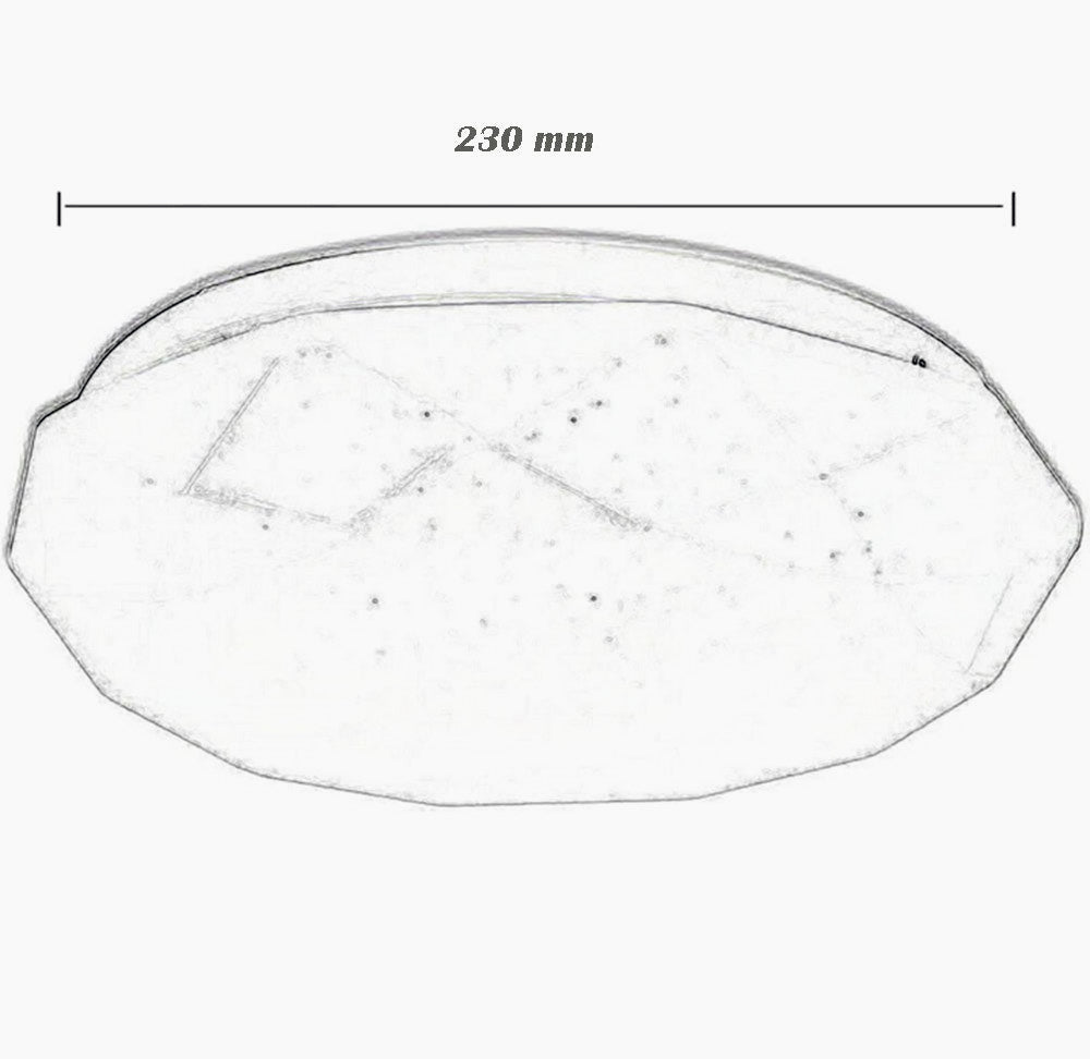 Plafoniera LED a Forma di Diamante con Puntini Trasparenti - 18W / 24W / 36W, CCT con Switch per 3 Colori di Luce (6500K / 4000K / 3000K)