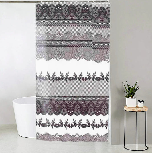 Tenda da doccia impermeabile in PVC – 200×180 cm, 12 ganci, motivo pizzo