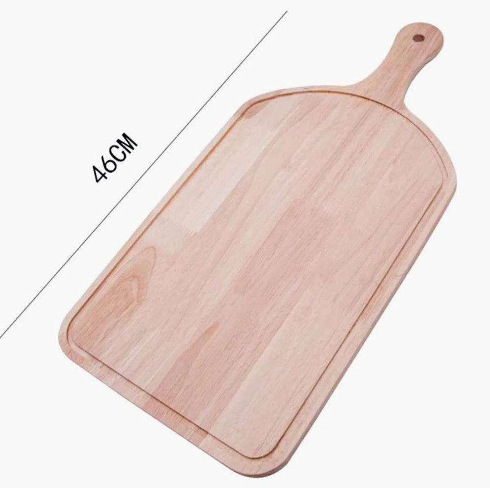 Tagliere in legno 46x22,5 cm con manico – Perfetto per apertivi e antipasti - ambraled
