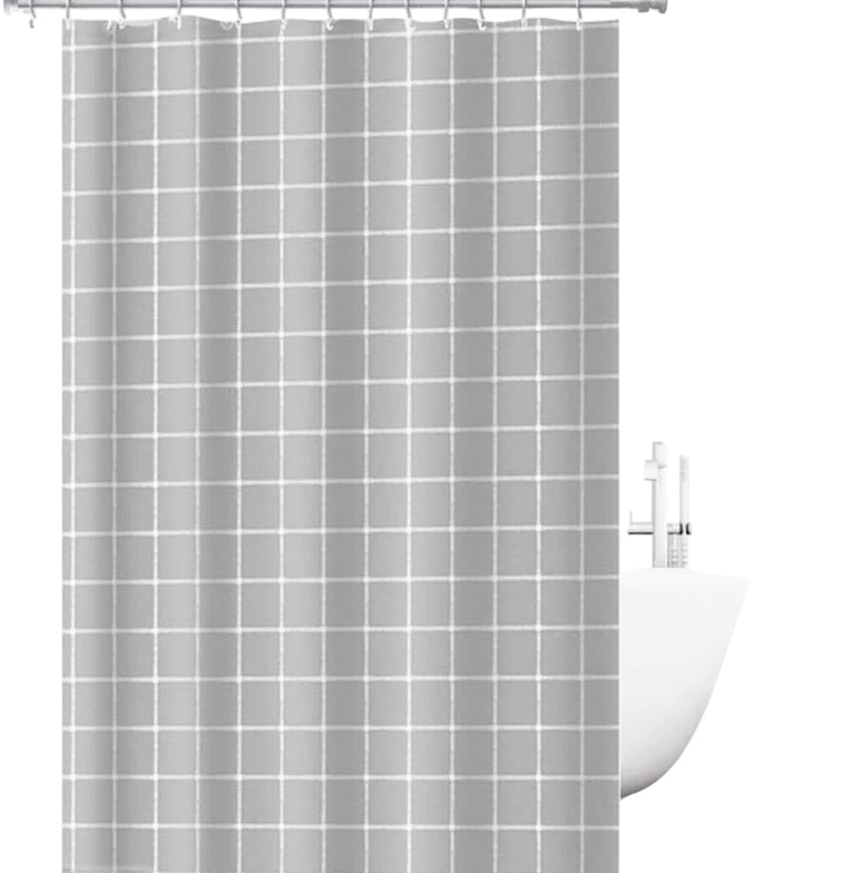 Tenda da doccia impermeabile in PVC – 180×200 cm, 12 ganci, motivo quadri