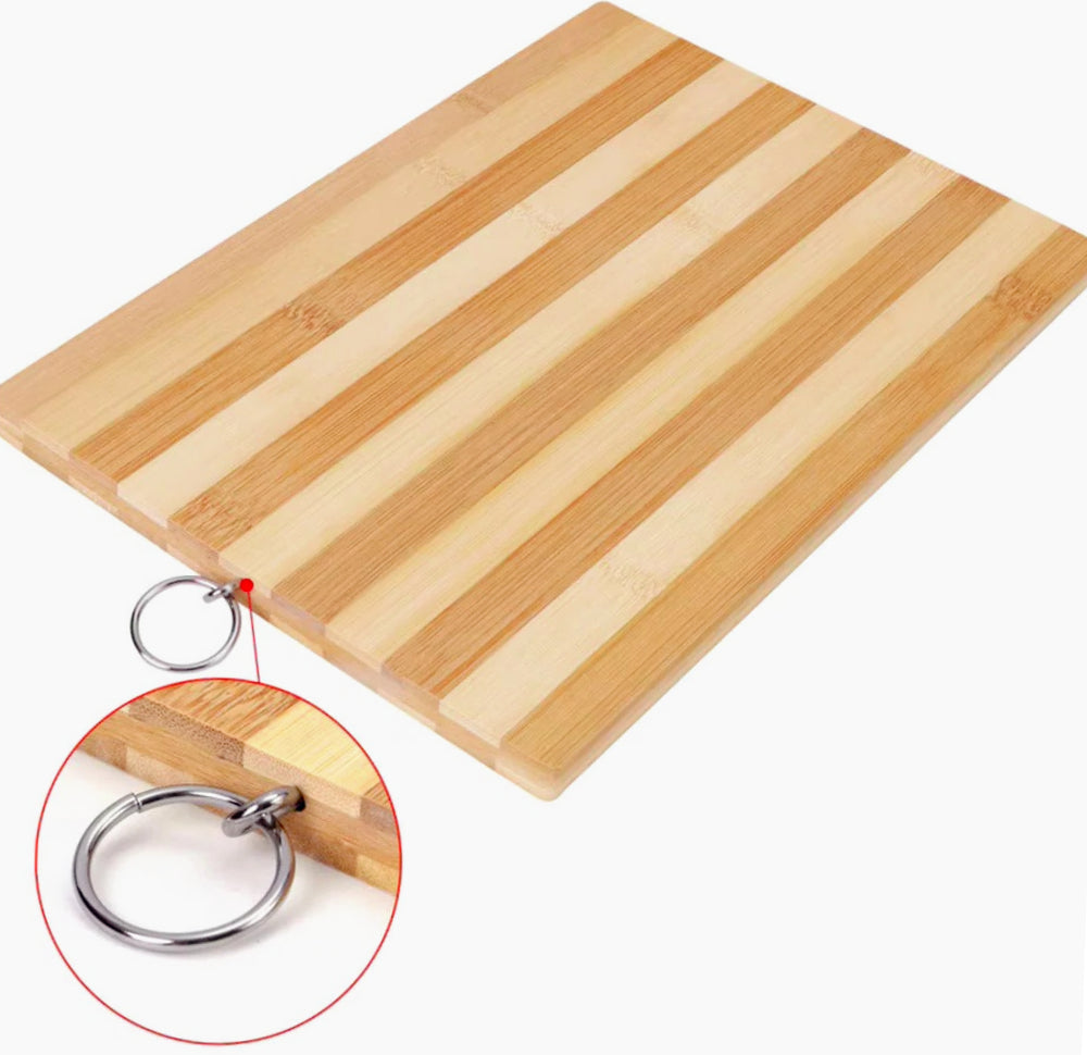 Tagliere rettangolare in legno zebrato con gancio – Disponibile in varie misure, elegante e funzionale