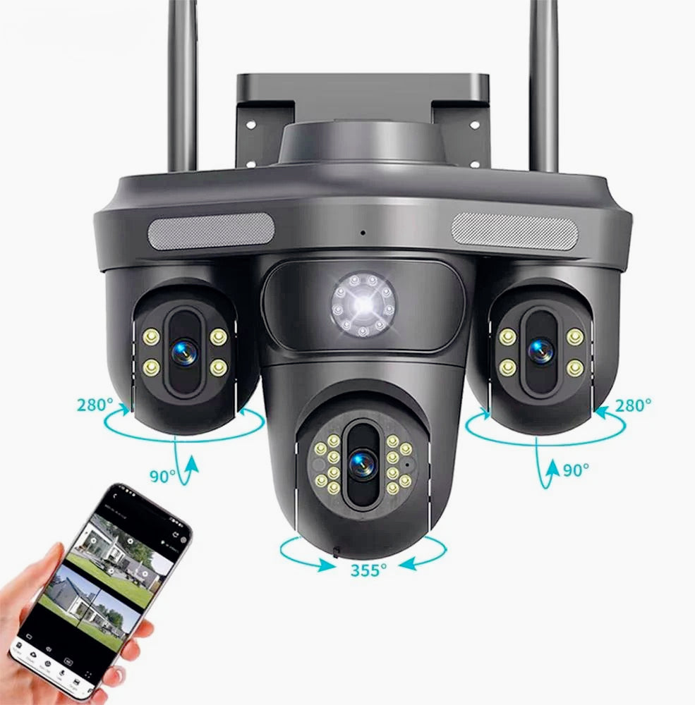 Telecamera Wi-Fi 4 obiettivi – 1 fisso + 3 motorizzati, zoom 10X, 4MP (Full HD+)