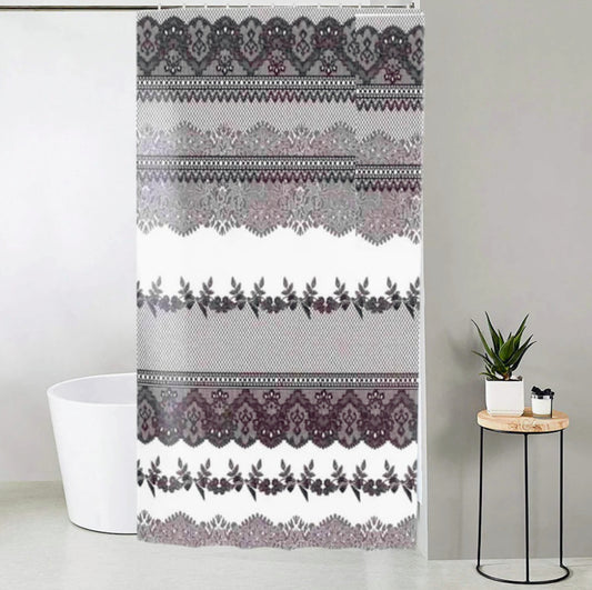 Tenda da doccia impermeabile in PVC – 200×240 cm, 12 ganci, motivo pizzo