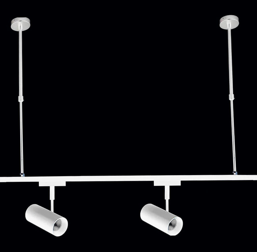Staffe telescopiche 50 cm per faretti su binario elettrico – Montaggio sul soffitto