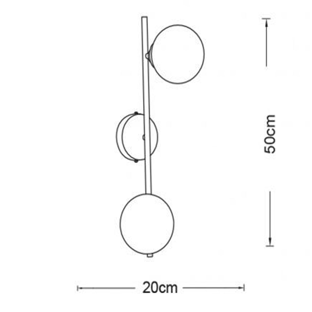 Applique da parete bronzo con attacco G9 2 sfere opache minimal - ambraled