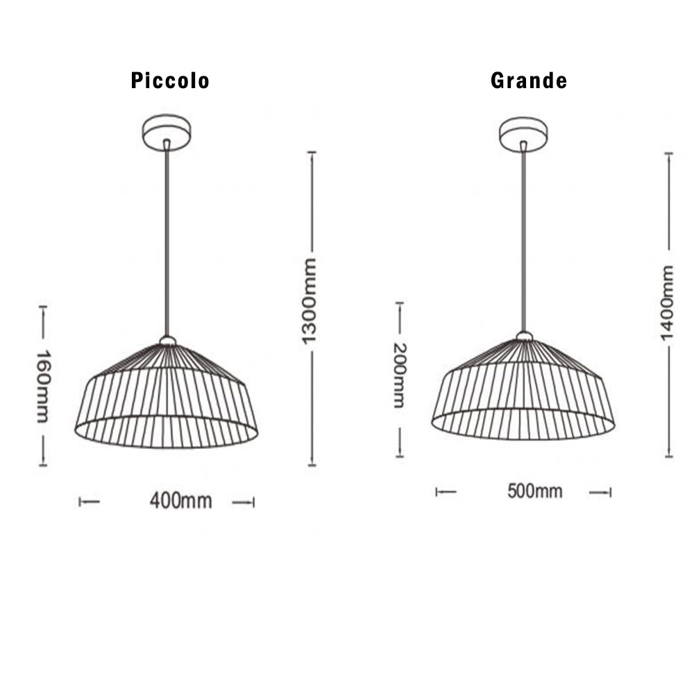 Lampadario a sospensione con corda intrecciata rattan attacco E27 - ambraled
