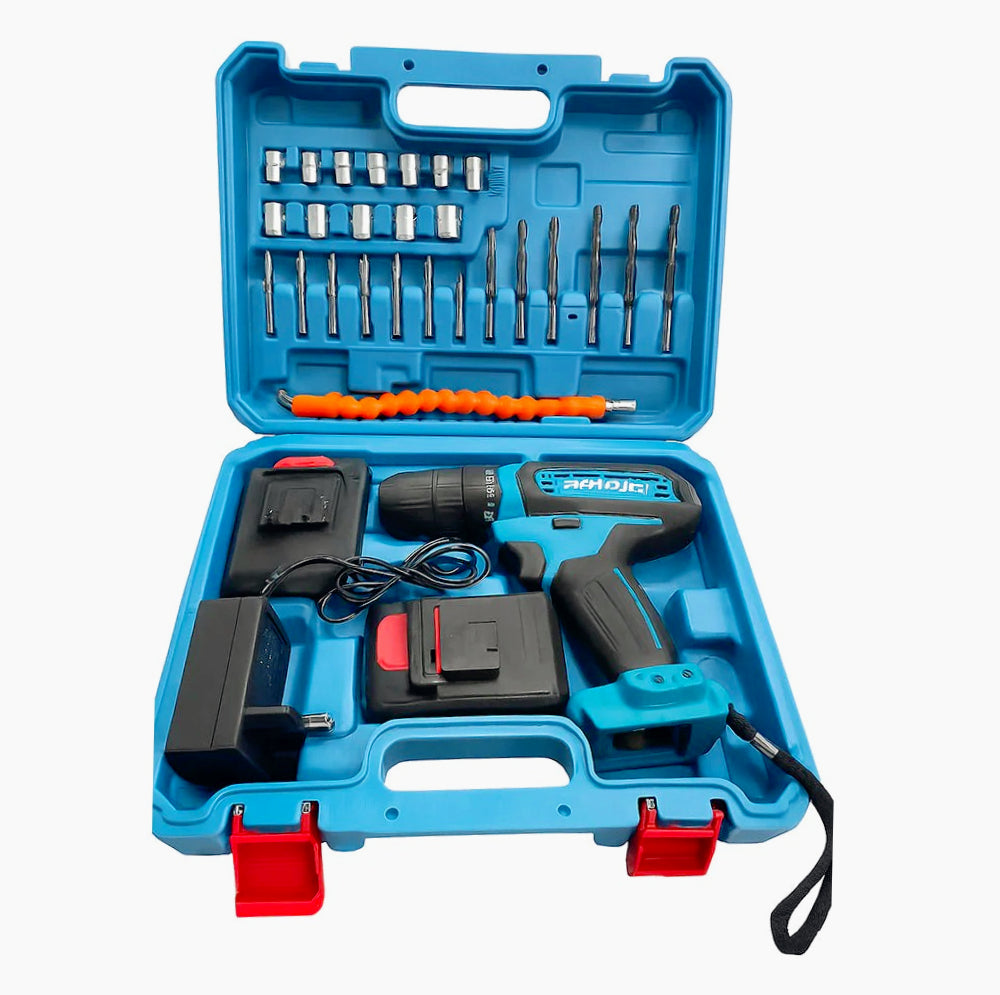 Trapano avvitatore 26V – 2 batterie, due velocità e accessori inclusi - ambraled