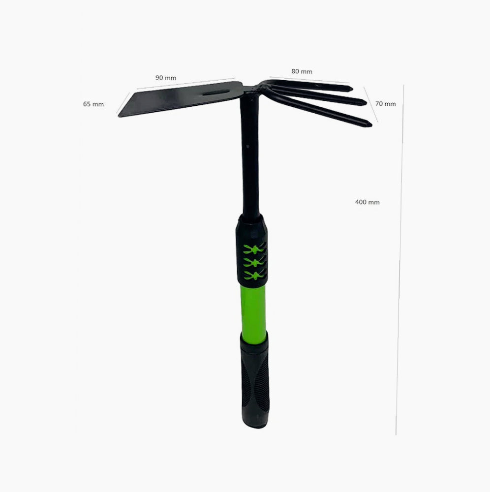 Zappa quadra tridente 40 cm per orto e giardino – Rastrello multifunzione per zappare e lavorare il terreno - ambraled