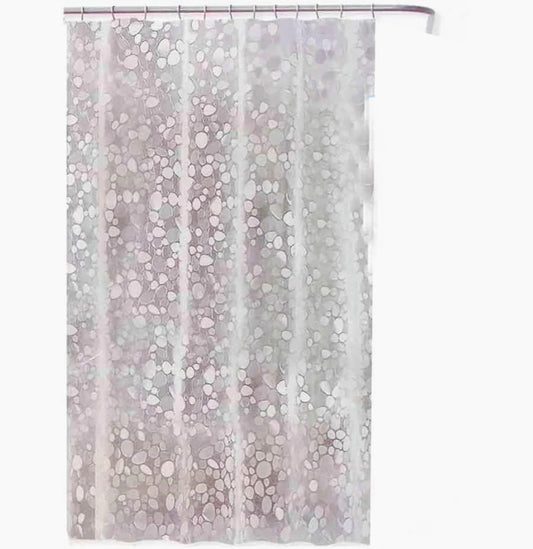 Tenda da doccia impermeabile in PVC – 200×240 cm, 12 ganci, motivo ciottoli