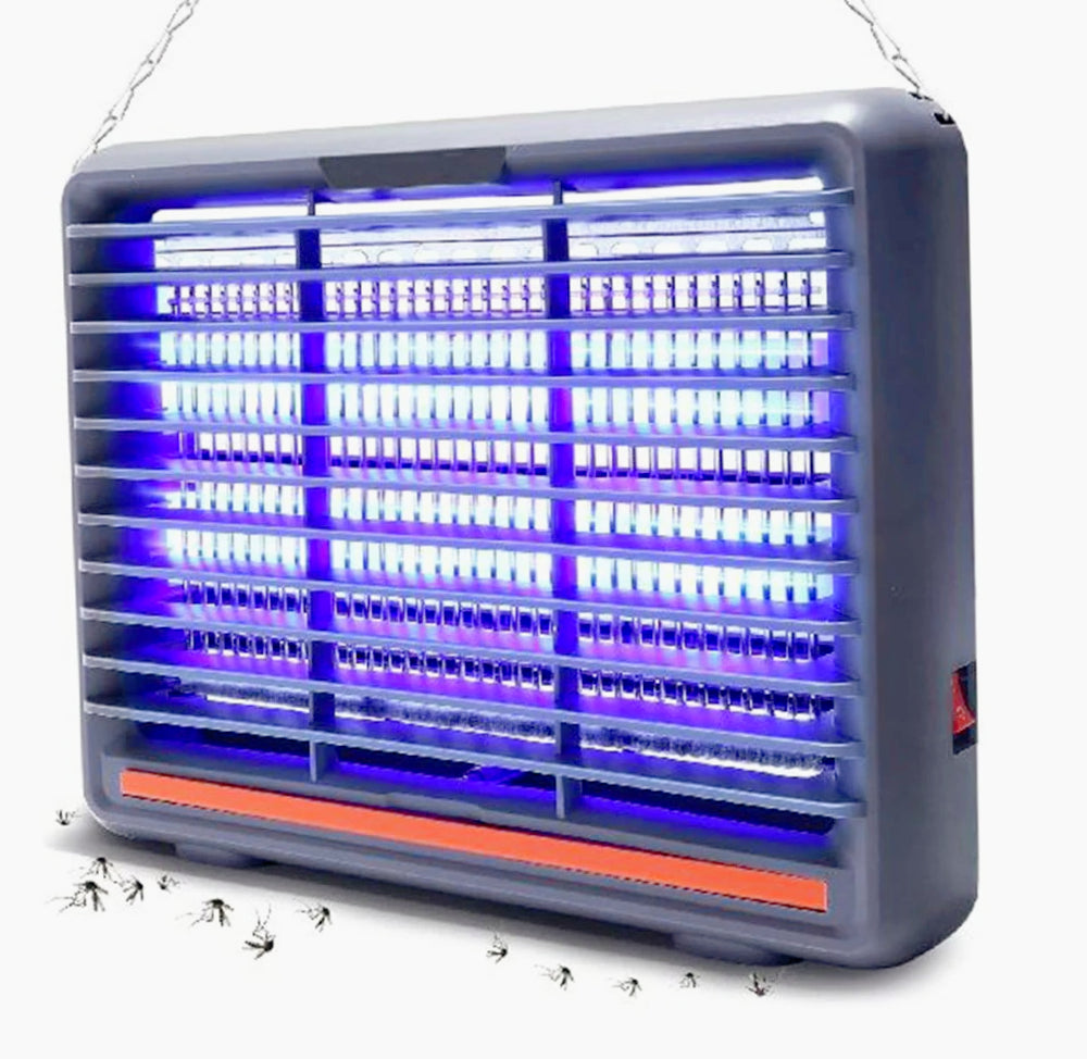Zanzariera elettrica con 2 neon LED UV 12W – Cattura insetti efficace, dotata di catenella e vaschetta raccogli