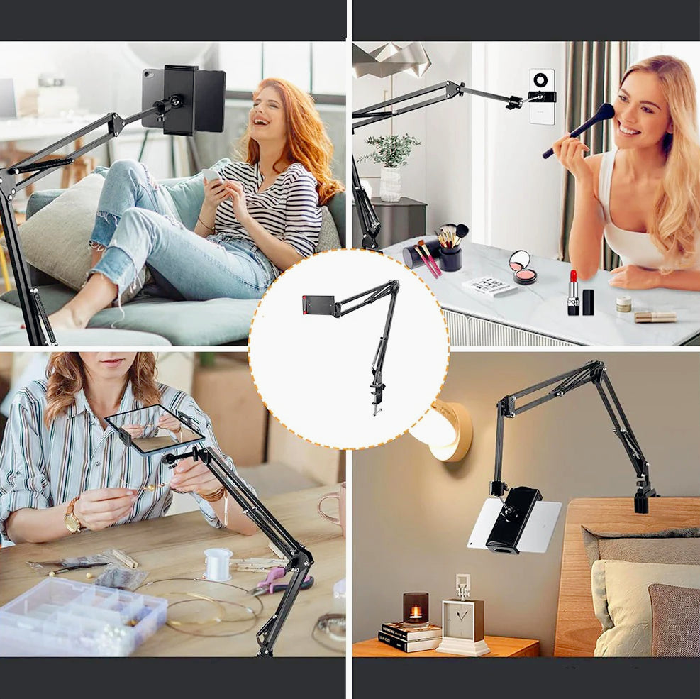 Supporto per tablet e iPad/cellulare con morsetto rotante a 360° – Compatibile fino a 15 pollici