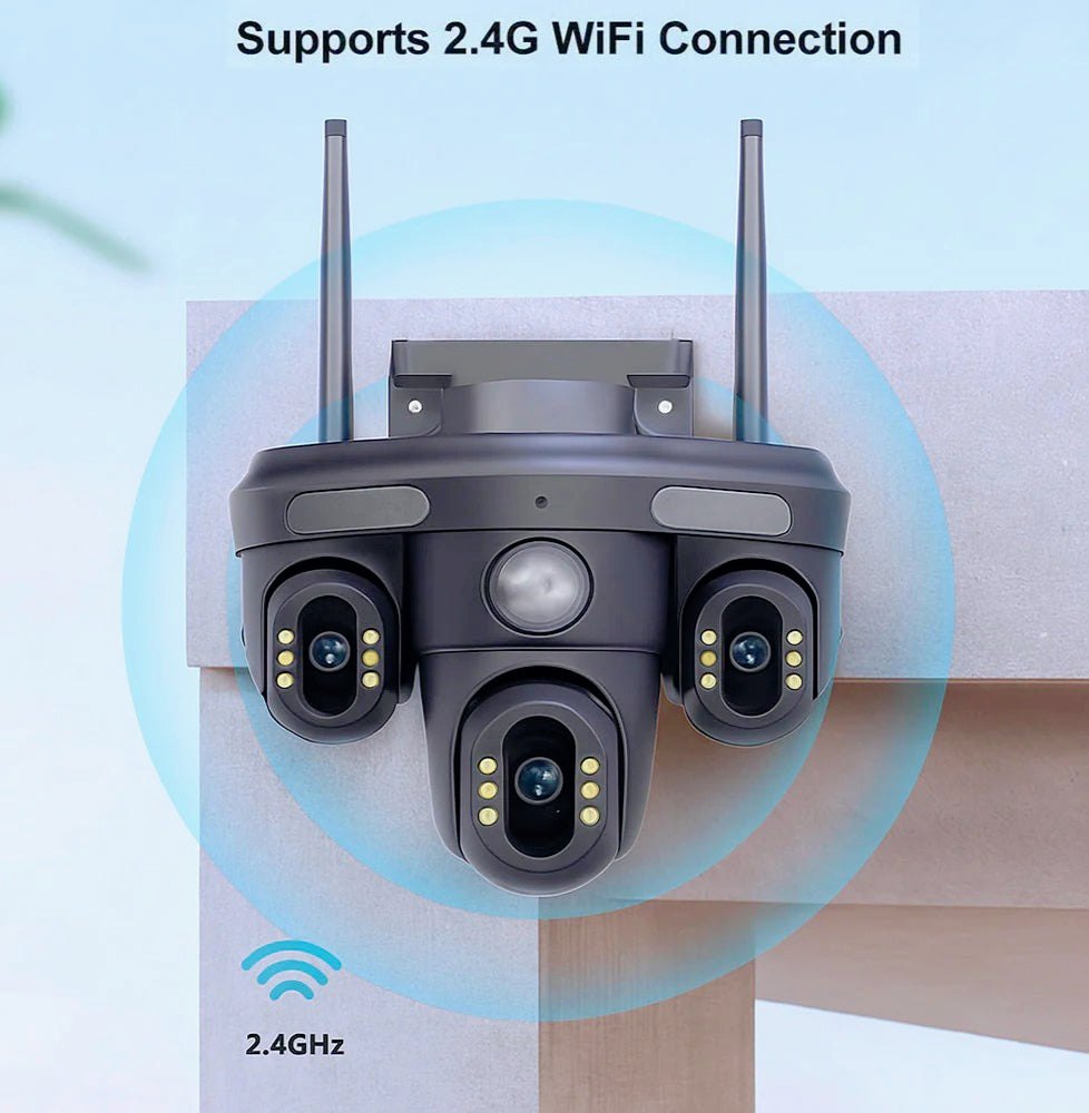 Telecamera Wi-Fi 4 obiettivi – 1 fisso + 3 motorizzati, zoom 10X, 4MP (Full HD+)
