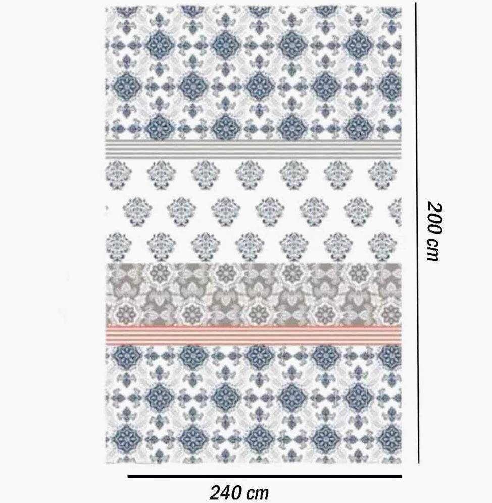 Tenda da doccia impermeabile in PVC – 200×240 cm, 12 ganci, motivo mosaico
