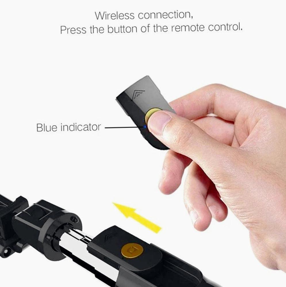 Bastone selfie telescopico – Bluetooth + telecomando wireless - ambraled