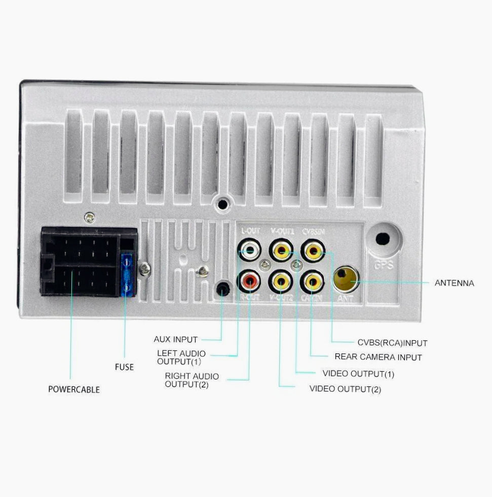 Autoradio 2 DIN 7" touch screen – Bluetooth, USB/TF/SD/AUX, telecomando - ambraled