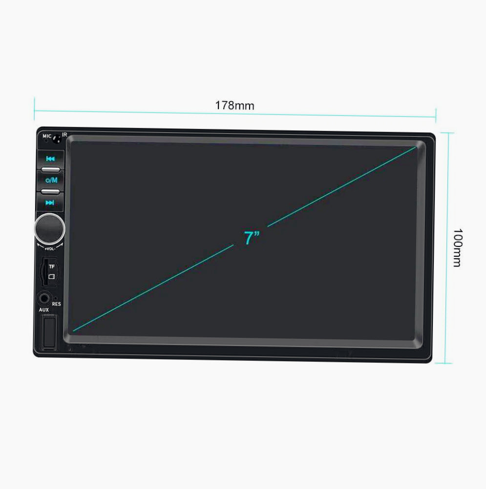Autoradio 2 DIN 7" touch screen – Bluetooth, USB/TF/SD/AUX, telecomando - ambraled