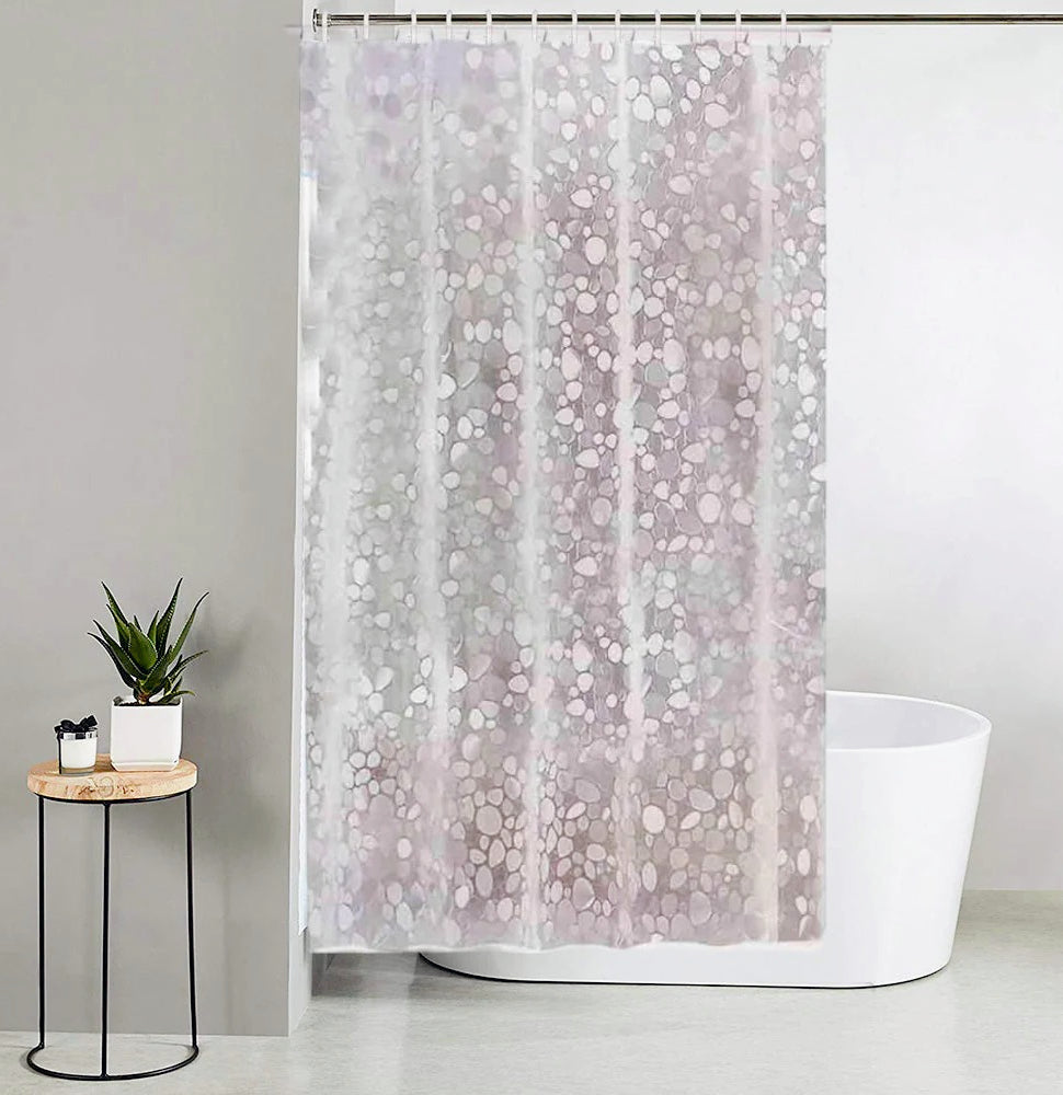 Tenda da doccia impermeabile in PVC – 200×240 cm, 12 ganci, motivo ciottoli