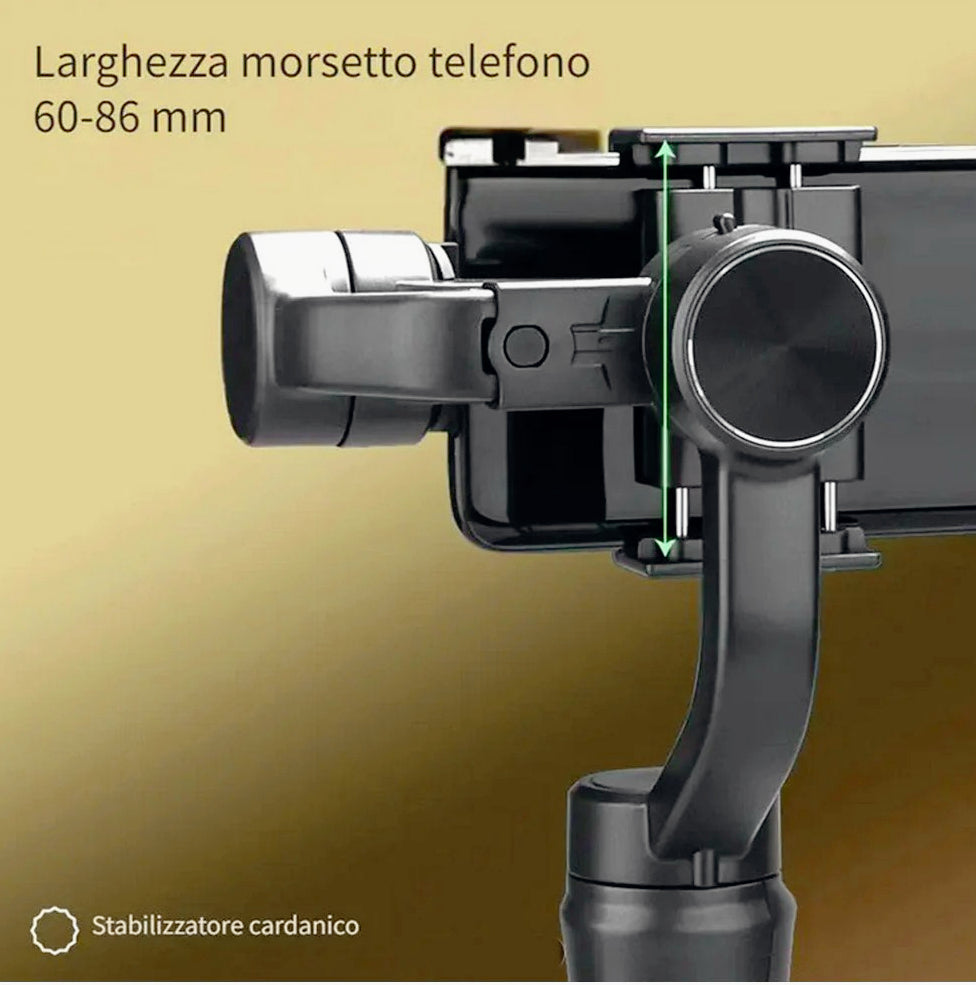 Stabilizzatore gimbal 3 assi per smartphone – Rotazione 360°, zoom e controllo tramite app - ambraled