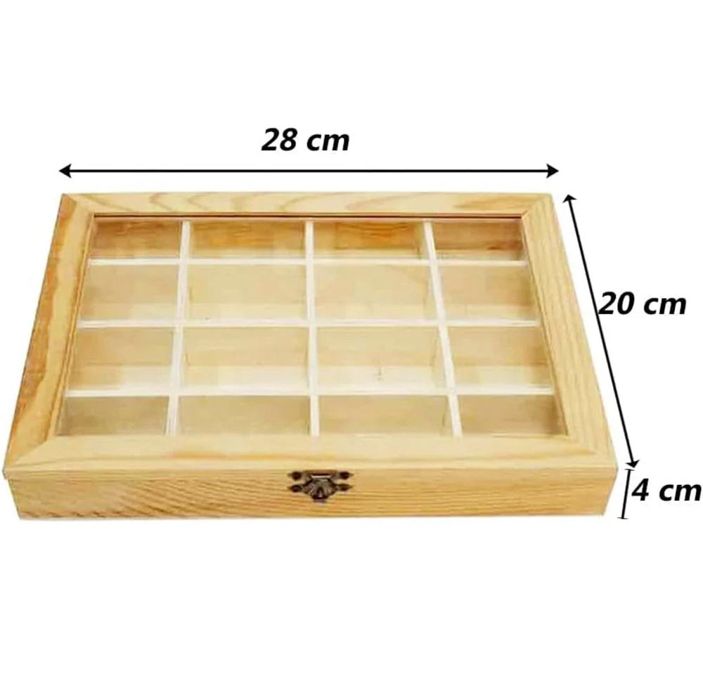 Bacheca legno 16 posti – con porta vetro per pittura & decoupage - ambraled