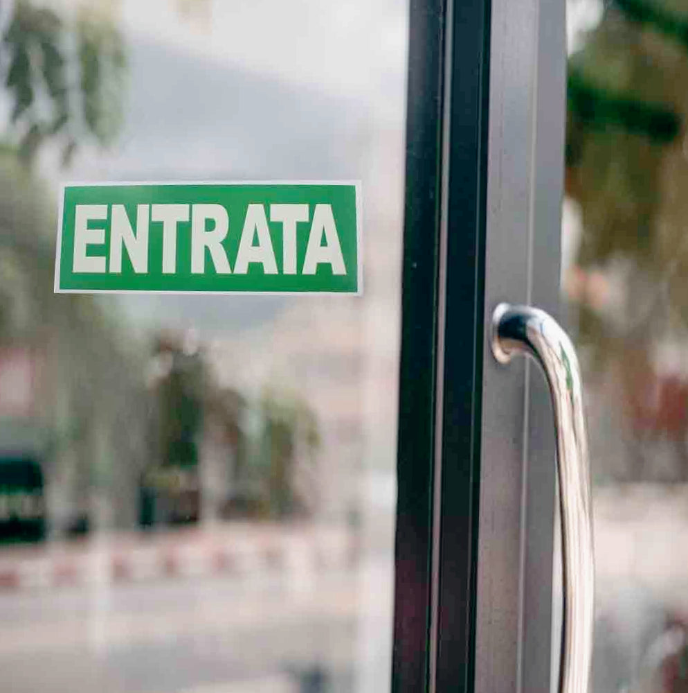 Cartello "Entrata" plastificato 30.5x10cm con biadesivo - ambraled