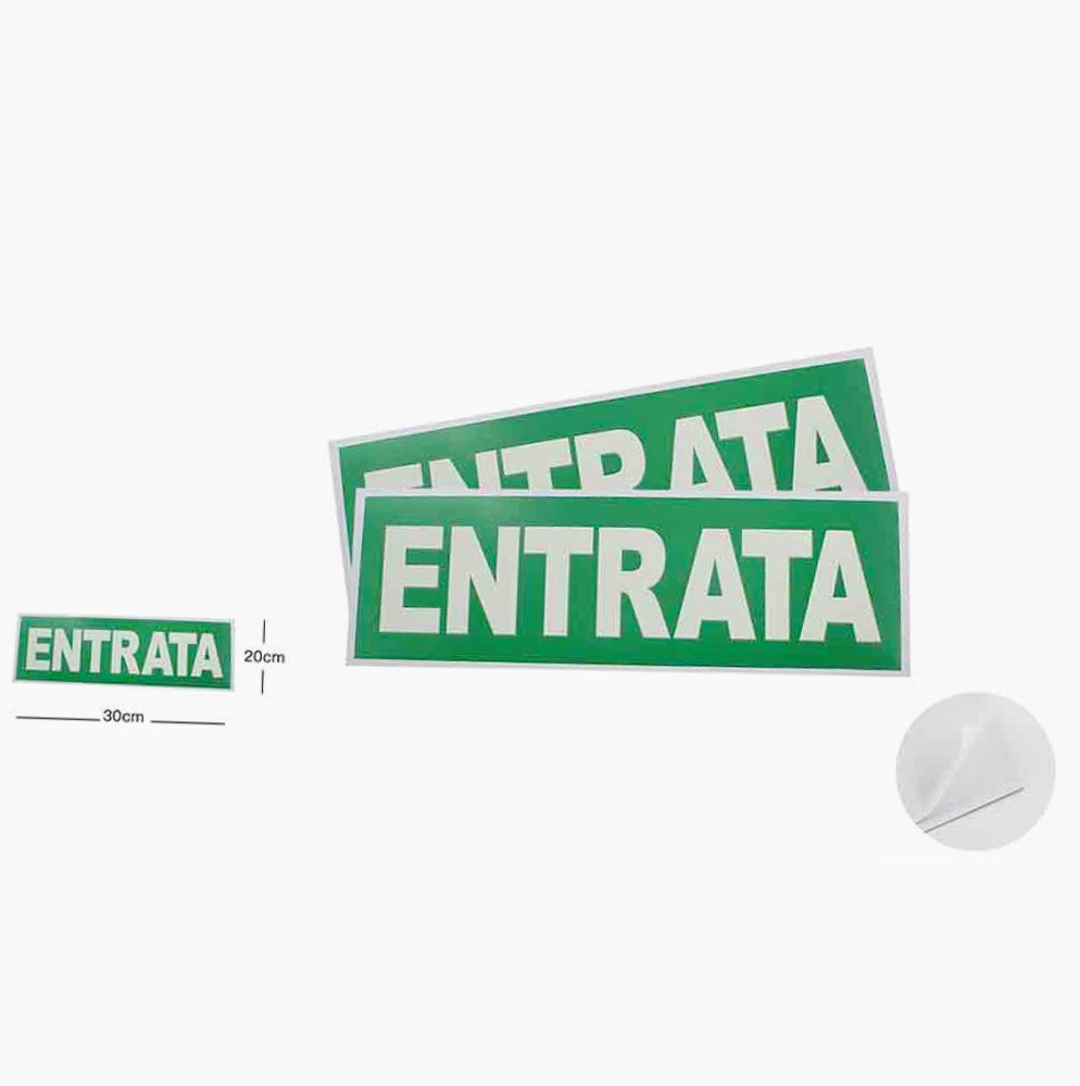 Cartello "Entrata" plastificato 30.5x10cm con biadesivo - ambraled