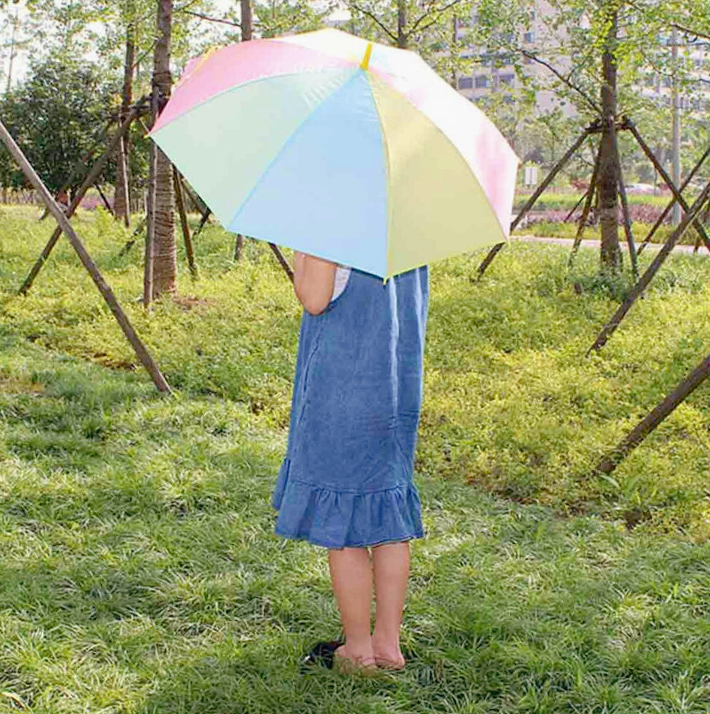 Ombrello 8 stecche arcobaleno – multicolore apertura a scatto - ambraled