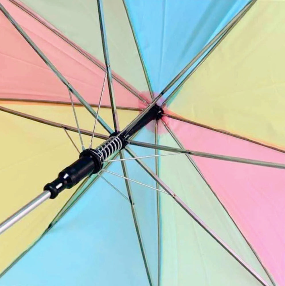 Ombrello 8 stecche arcobaleno – multicolore apertura a scatto - ambraled