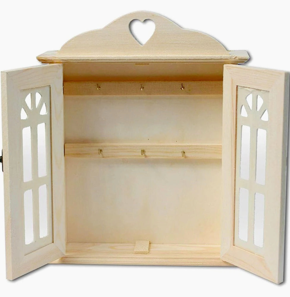 Cassetta portachiavi in legno – 6 ganci, appendibile, per decoupage - ambraled