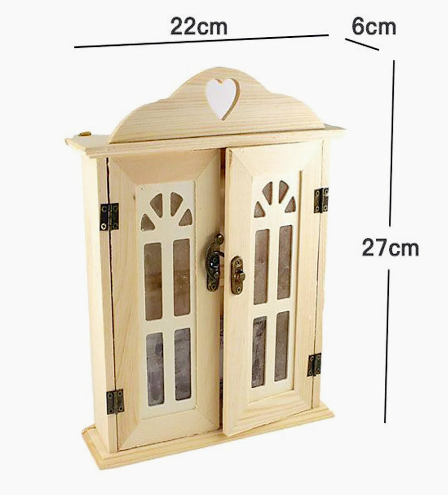 Cassetta portachiavi in legno – 6 ganci, appendibile, per decoupage - ambraled