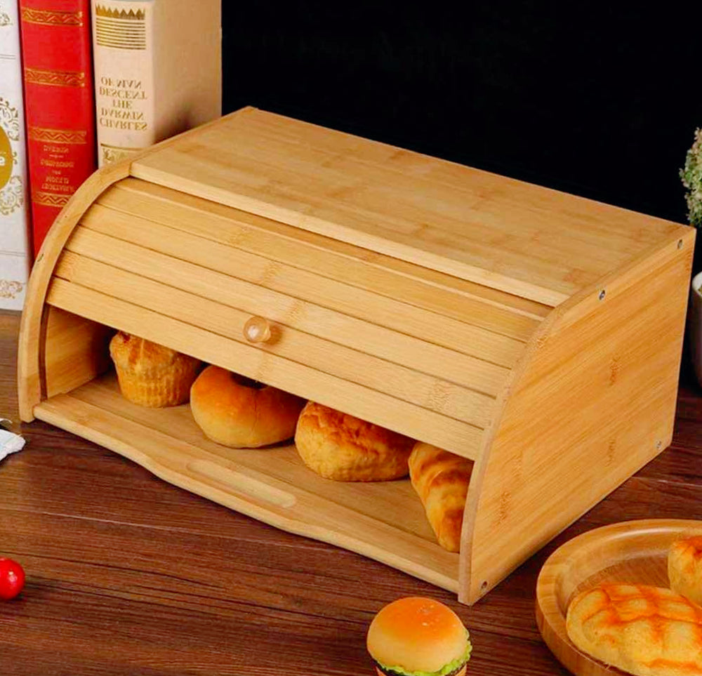 Portapane in legno con chiusura scorrevole – Conserva pane, cornetti e dolci - ambraled