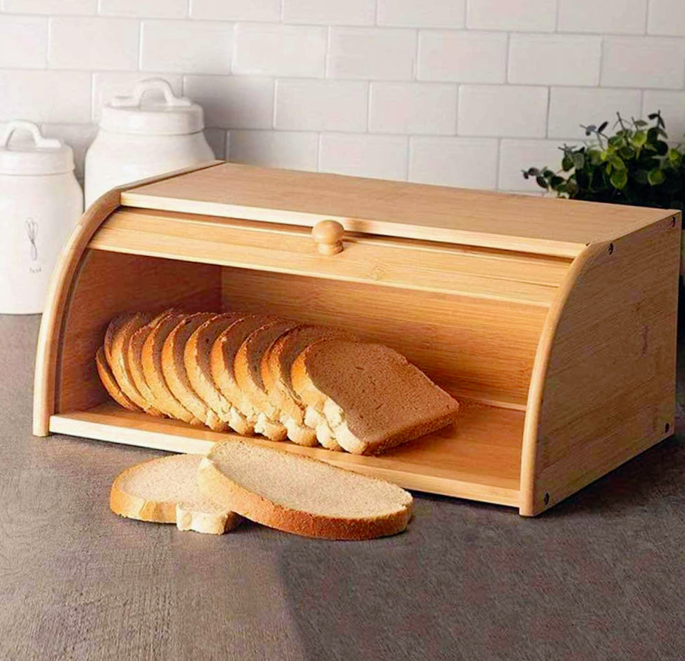 Portapane in legno con chiusura scorrevole – Conserva pane, cornetti e dolci - ambraled
