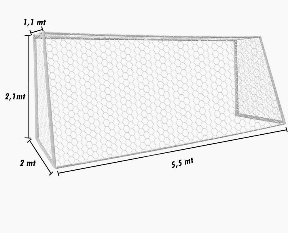 Rete da calcio in nylon per porta – misure 5,5x2,1x2 metri – perfetta come ricambio