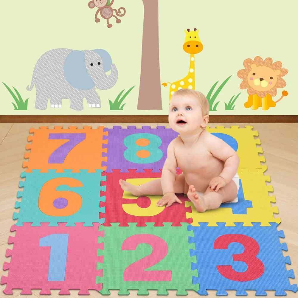 Tappeto puzzle da comporre 10 pezzi in schiuma antiurto lavabile - ambraled