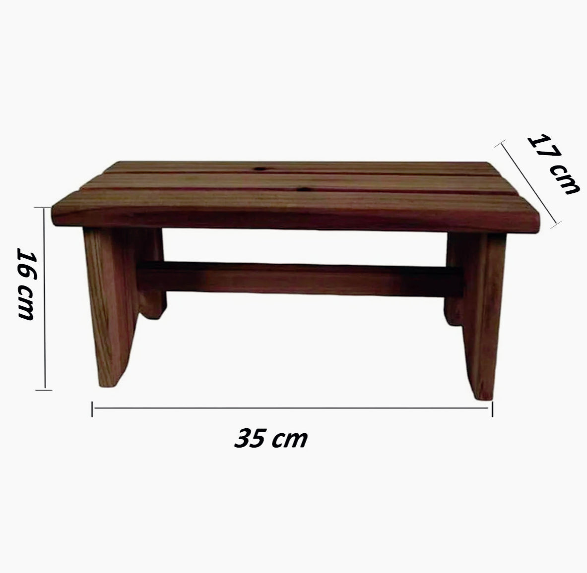 Sgabello legno multiuso 35x14x17 cm per bagno con portaoggetti - ambraled