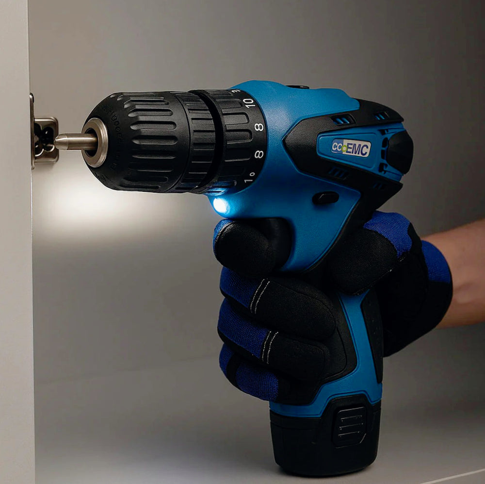 Trapano avvitatore elettrico 48V – 2 batterie incluse, 24 accessori professionali e valigetta - ambraled