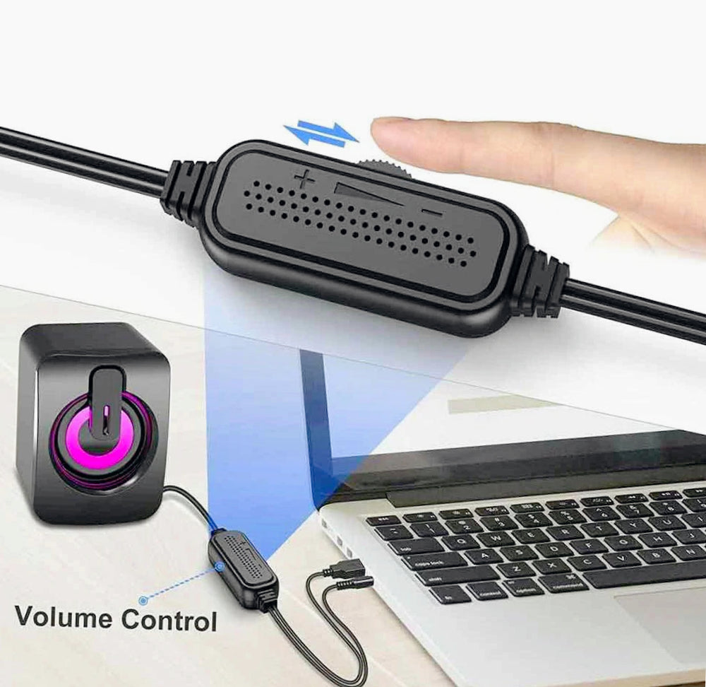 Coppia casse RGB 6W – USB 2.0 / AUX 3.5mm per PC, notebook, smartphone - ambraled