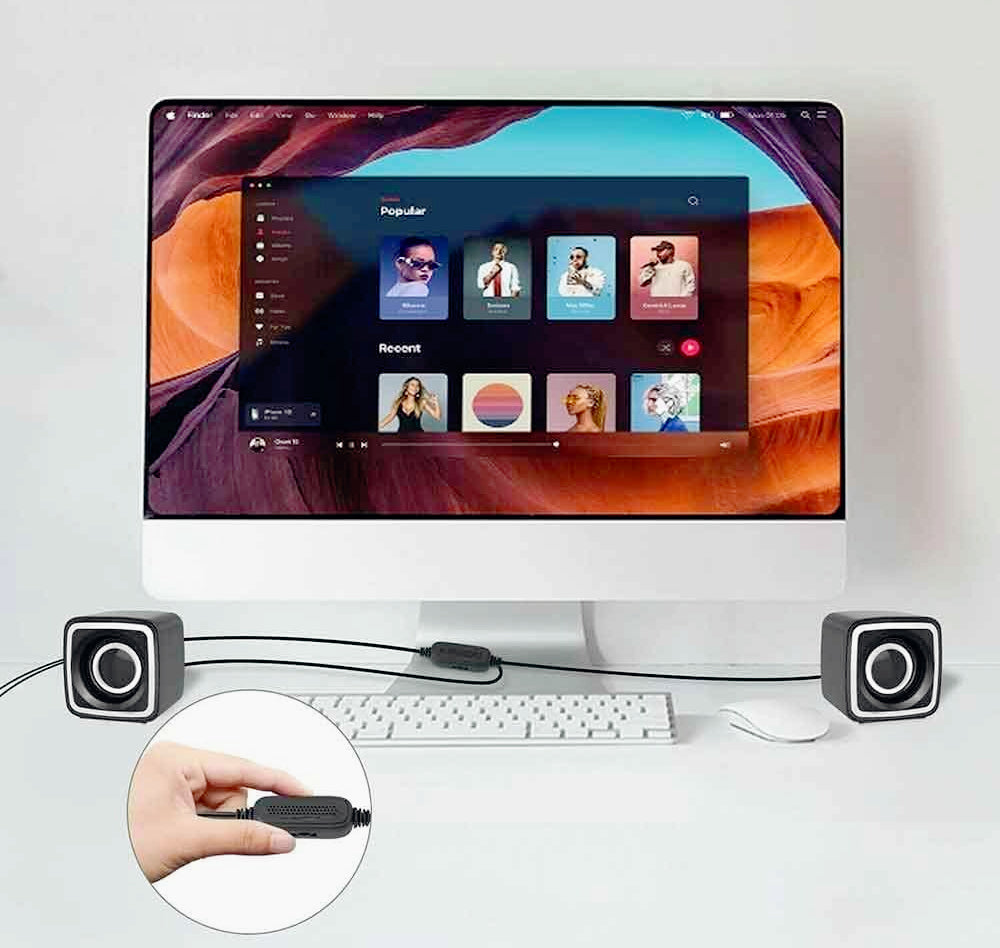 Coppia casse RGB – USB 2.0 / AUX 3.5mm per PC, notebook, smartphone - ambraled